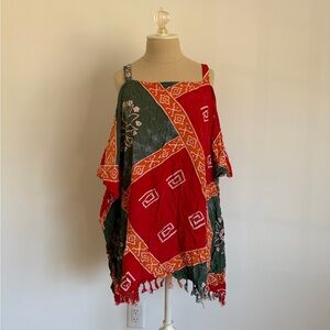 Sultry Touch Geometric Fringe Cold Shoulder Dress Multicolor 0